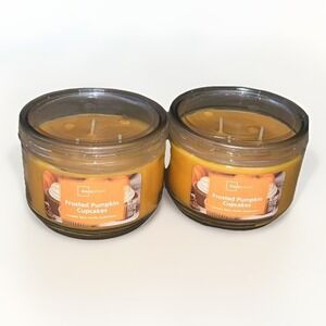 Brand New 2 x Mainstays Frosted PUMPKIN Cupcakes Large 3-Wick Candle 11.5 Oz NEW